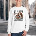Basset Hound Dog Breed Life Is Better With Books And a For Men Women Girls Kids Youth Crewneck Sweatshirt