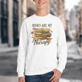 Books Are My Therapy Vintage Book Lover Daisy Art Youth Crewneck Sweatshirt