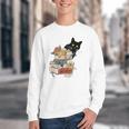 Cat And Books Flowers Reading Club Cat Lover Bookworm Youth Crewneck Sweatshirt