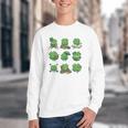 Cute Shamrock Reading St Patricks Day Teacher Book Lovers Youth Crewneck Sweatshirt