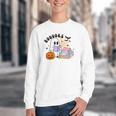 Ghost Reading Halloween Women Teacher Book Lover Youth Crewneck Sweatshirt