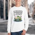 Unearth a Story Frog Reading a Book Summer 2026 Premium Tri-Blend Youth Crewneck Sweatshirt