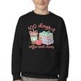100 Days Of Coffee And Chaos Coquette Bow Book Apple Youth Crewneck Sweatshirt
