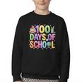 100 Days Of School Book Pencil Teachers Girls Kids 100th Day Youth Crewneck Sweatshirt