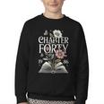 1986 Chapter Forty 40th Birthday Wildflower Book 40 Year Old Youth Crewneck Sweatshirt