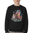 Adorable Book Lover Dragon Read Books Be Kind Stay Weird Youth Crewneck Sweatshirt