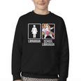 Back To School Library Unicorn Book Lover School Librarian Youth Crewneck Sweatshirt