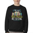 Some Of My Best Friends Are Fictional Book Lover Bookworm Youth Crewneck Sweatshirt