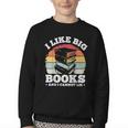 I LIKE BIG BOOKS AND I CANNOT LIE Book Lover Print Youth Crewneck Sweatshirt