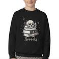Boo Skeleton Skull Books Halloween Women School Teacher Kid Youth Crewneck Sweatshirt Boo Skeleton Skull Books Halloween Women School Teacher Kid Youth Crewneck Sweatshirt