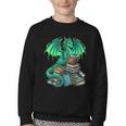 Book Dragon Reading Fantasy Youth Crewneck Sweatshirt