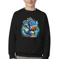 Book Dragon Reading Lover Youth Crewneck Sweatshirt