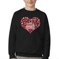 Book Heart Cute Read Book Reading Librarian Across America Youth Crewneck Sweatshirt