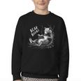 Book Lover Bear Cozy Reading Bear Graphic Bear Books Youth Crewneck Sweatshirt
