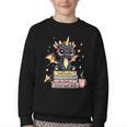 Book Lover Chibi Dragon With Big Red Glasses Bookworm Youth Crewneck Sweatshirt