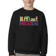 Book Lover Freedom Librarian Vintage Retro Reading Present Youth Crewneck Sweatshirt