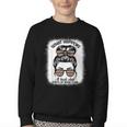 Book Lover What Happens At Book Club Stays Messy Bun Girls Youth Crewneck Sweatshirt