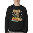Book Lover Koala Reading Bookish Library Read Books Be Kind Youth Crewneck Sweatshirt