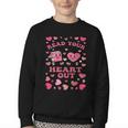 Book Lover Read Your Heart Out Teacher Valentines Youth Crewneck Sweatshirt