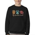 Book Lover Reader Coffee Dog Book My Needs Are Simple For Men Women Youth Crewneck Sweatshirt