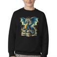 Book Lover Reading Fantasy Dragon Youth Crewneck Sweatshirt