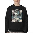 Book Lover Skeleton Reading Love Books Not People Youth Crewneck Sweatshirt