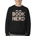 Book Nerd Retro Pixel Reading Librarian Aesthetic Youth Crewneck Sweatshirt