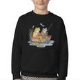 Book Shirt Frog Toad Fishing Vintage Book Frog Youth Crewneck Sweatshirt