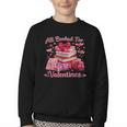 All Booked Valentine's Girly Teacher Coquette Love Youth Crewneck Sweatshirt