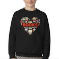 Books Heart Valentines Day Books Are My Love Language Youth Crewneck Sweatshirt Books Heart Valentines Day Books Are My Love Language Youth Crewneck Sweatshirt