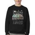 Booktrovert Definition Floral Books Reading Teacher Library Youth Crewneck Sweatshirt