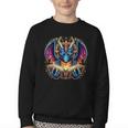 Bookworm Dragon Reading Book Lover Youth Crewneck Sweatshirt