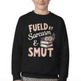 Bookworm Fueled By Sarcasm And Smut Book Reading Youth Crewneck Sweatshirt