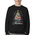 Christmas Book Tree Shirt Book Lover Librarian All Booked For Christmas Women's Christmas Book Lover Librarian Youth Crewneck Sweatshirt