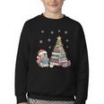 Christmas A Penguin Reading Book Snowflake Cocoa Hot Teacher Youth Crewneck Sweatshirt