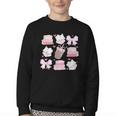 Coquette Bow Book Coffee Valentines Bookish Library Teacher Youth Crewneck Sweatshirt