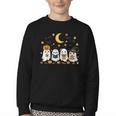 Cute Ghost Drinking Coffee Halloween Fall Ghost Book Reading Youth Crewneck Sweatshirt Cute Ghost Drinking Coffee Halloween Fall Ghost Book Reading Youth Crewneck Sweatshirt