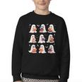 Cute Ghost Reading Book Lovers Halloween Ghost Youth Crewneck Sweatshirt