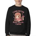 Cute Reading Outfit Book Lover Tee For Women Who Read Youth Crewneck Sweatshirt