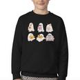 Cute Spooky Reading Book Halloween Fall Ghost Autumn Youth Crewneck Sweatshirt