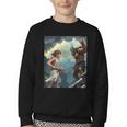 David And Goliath Bible Book Of Samuel King David Comic Youth Crewneck Sweatshirt David And Goliath Bible Book Of Samuel King David Comic Youth Crewneck Sweatshirt