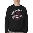 Dibs On The Villain Dark Romance Books Skeleton Morally Grey Youth Crewneck Sweatshirt