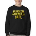 Dungeon Crawler Carl Yellow Text Logo LitRPG Series Book Youth Crewneck Sweatshirt Dungeon Crawler Carl Yellow Text Logo LitRPG Series Book Youth Crewneck Sweatshirt