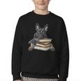 Dutch Shepherd Books Reading Dog Breed Graphic Youth Crewneck Sweatshirt