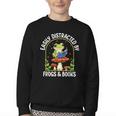 Easily Distracted By Frogs And Books Youth Crewneck Sweatshirt Easily Distracted By Frogs And Books Youth Crewneck Sweatshirt