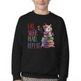 Eat Sleep Read Repeat Unicorn Read Book Reading Lovers Kids Youth Crewneck Sweatshirt