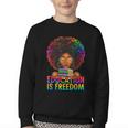 Education Is Freedom Teacher Books History Month Youth Crewneck Sweatshirt