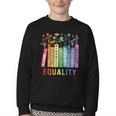 Equality Books Peace Love Compassion LGBT Gay Lesbian Pride Youth Crewneck Sweatshirt