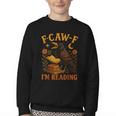 F CAW F Crow I'm Reading Book Lover Fall Youth Crewneck Sweatshirt