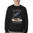 F-CAW-F Crow Book Lover Reader Gothic Humor Youth Crewneck Sweatshirt